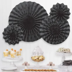 Party City Glitter Polka Dot & Chevron Paper Fan Decorations, 4Ct| The Nightmare Before Christmas