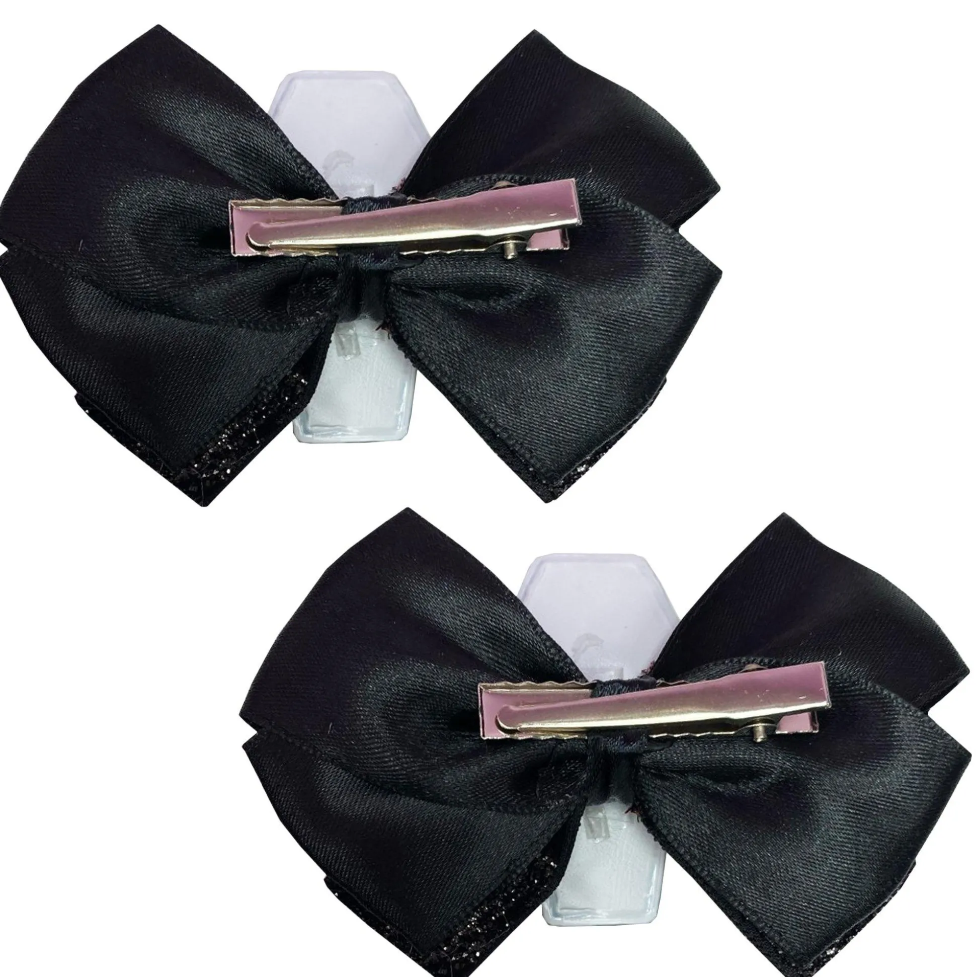 Online Glitter Shaker Coffin Hair Bows, 2Ct Headbands, Tails