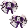 Hot Glitter Shaker Ghost Halloween Hair Bows, 2Ct Headbands, Tails