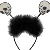 Clearance Glitter Skeleton Head Bopper Headbands, Tails