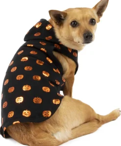 Sale Glowing Pumpkins Halloween Hoodie For Dogs Dog & Pet Costumes