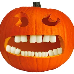 Party City Glow-In-The-Dark Pumpkin Buck Teeth 7Pc| Pumpkin Carving Kits