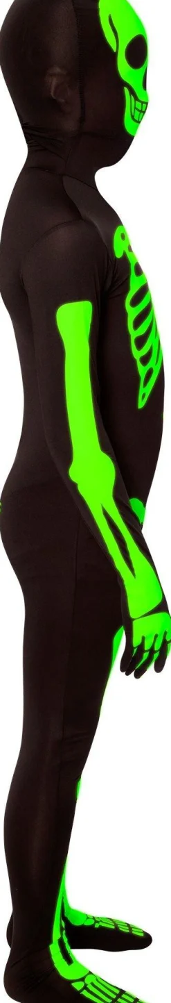 Party City Glow-In-The-Dark Skeleton Morphsuit Costume For Kids|Boy Scary