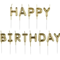 Discount Gold Balloon Happy Birthday Candle Pick Set, 2.25In, 13Pc Baking Supplies