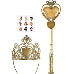 Shop Gold Disney Princess Tiara & Wand Costume Accessory Kit Tiaras, Crowns