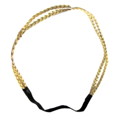 New Gold Goddess Braids Headband Headbands, Tails