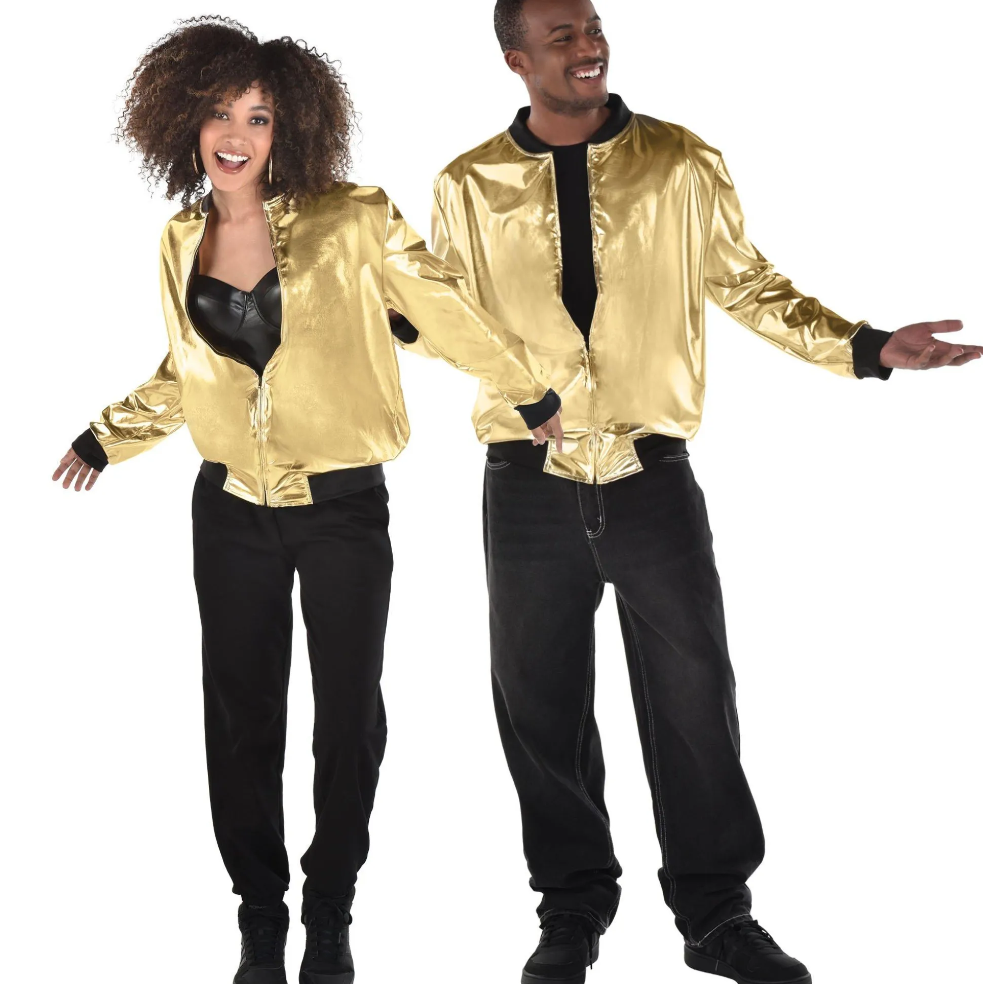 Best Gold Hip Hop Track Jacket Couples' Costumes
