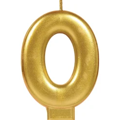 Party City Gold Number 0 Birthday Candle| Baking Supplies