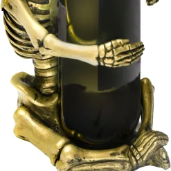 Party City Gold Skeleton Wine Bottle Holder, 8.6In| Skeletons