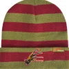 Online Green & Red Embroidered Freddy Krueger Glove Striped Acrylic Knit Beanie - A Nightmare On Elm Street Hats