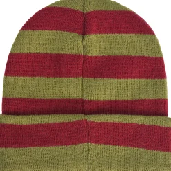 Online Green & Red Embroidered Freddy Krueger Glove Striped Acrylic Knit Beanie - A Nightmare On Elm Street Hats