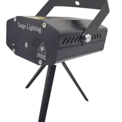 Party City Green & Red Mini Laser Stage Lighting Projector With Remote & Tripod| Strobe Lights & Black Lights
