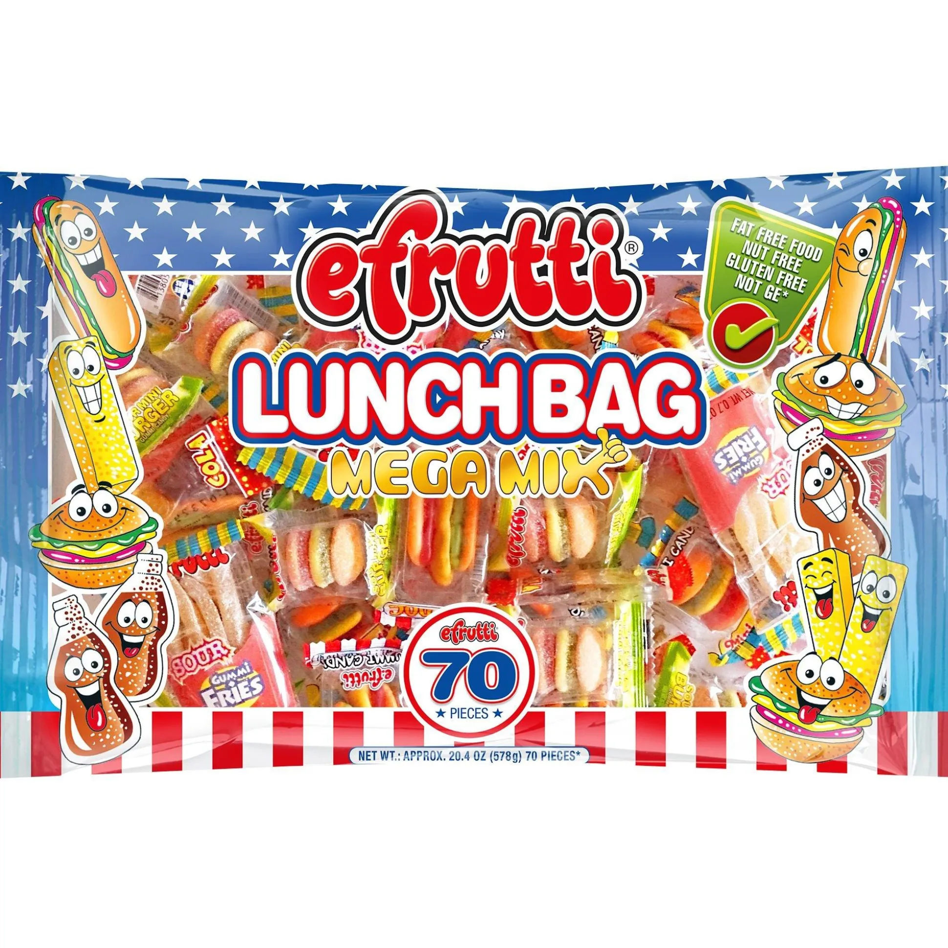 Best Sale Gummy Candy Lunch Bag Mega Mix 70Ct Bulk Candy