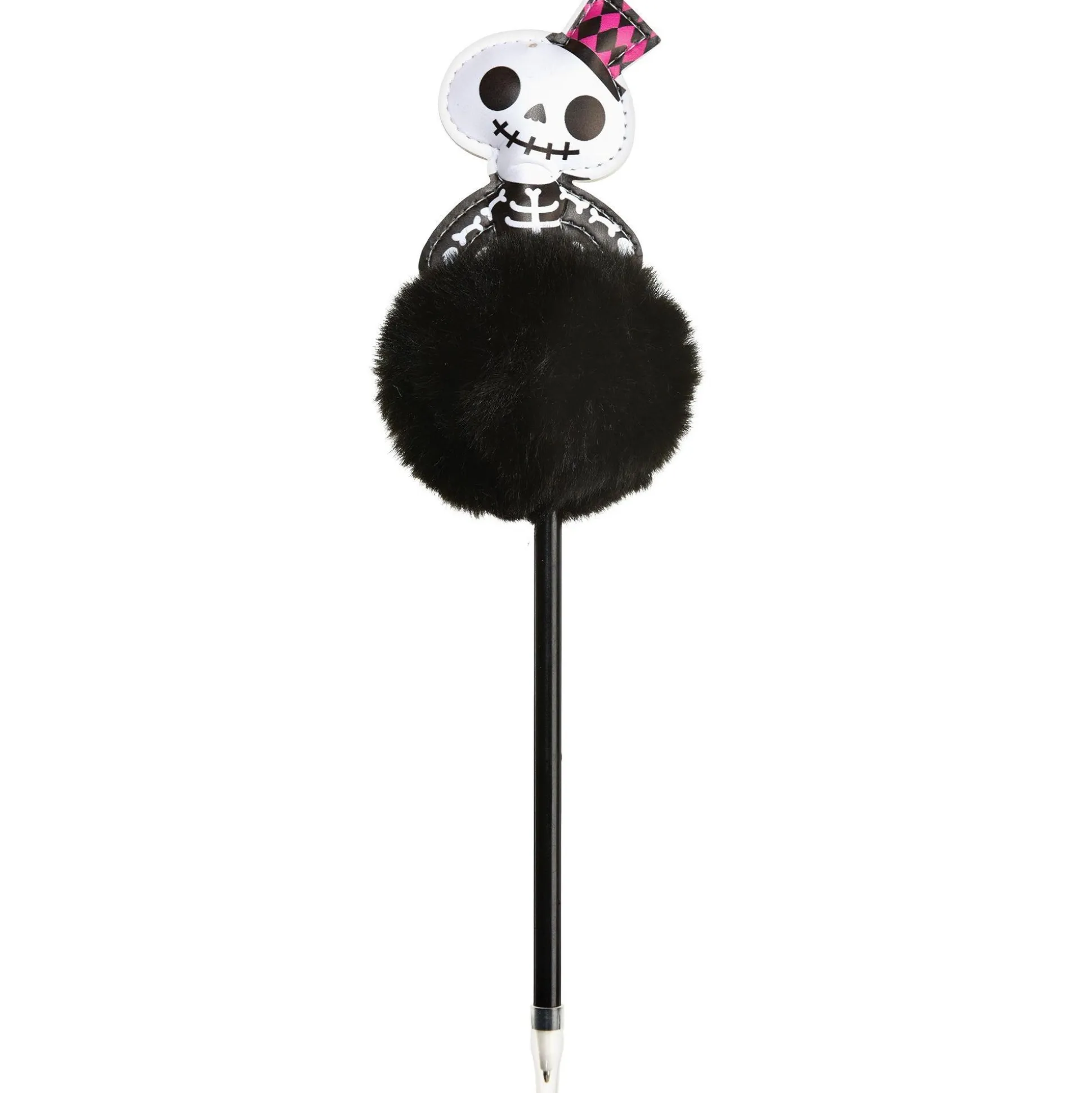 Party City Halloween Puffy-Topped Skeleton Yarn & Plastic Pen, 2.75In X 11In| Favors & Favor Bags