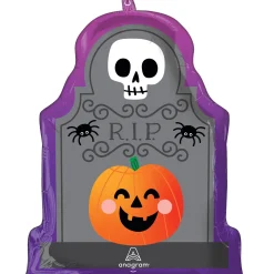 Party City Halloween Tombstone Foil Balloon, 15In X 18In| Balloons
