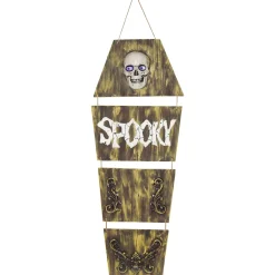 Party City Hanging Coffin With Animated Skull, 5Ft - Halloween Decoration| Skeletons