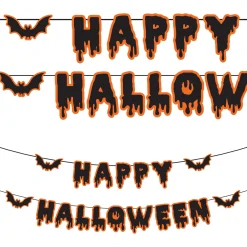 Party City Happy Halloween Cardstock Banners, 2Ct| Decorations