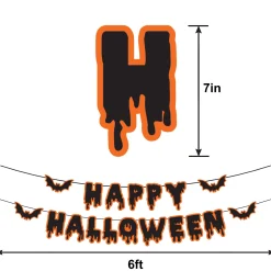 Party City Happy Halloween Cardstock Banners, 2Ct| Window & Wall Décor