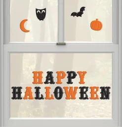 Party City Happy Halloween Gel Cling Decals 18Ct - Modern Halloween| Window & Wall Décor