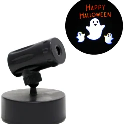 Party City Happy Halloween Ghosts Motion Projector, 3.5In X 3.75In| Strobe Lights & Black Lights