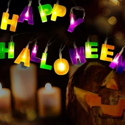 Party City Happy Halloween Led Plastic String Lights, 5.25Ft| Strobe Lights & Black Lights