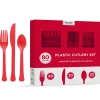 Party City Heavy-Duty Plastic Cutlery Set For 20 Guests, 80Ct| Get Axed