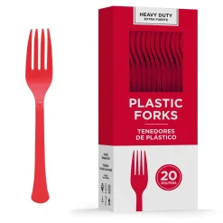 Party City Heavy-Duty Plastic Forks, 20Ct| Get Axed