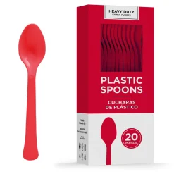 Party City Heavy-Duty Plastic Spoons, 20Ct| Get Axed