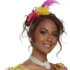Clearance High Society Bright Pink & Yellow Fabric & Plastic Floral Headband Headbands, Tails