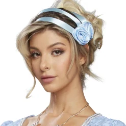 Hot High Society Pastel Blue Fabric Headpiece Headbands, Tails