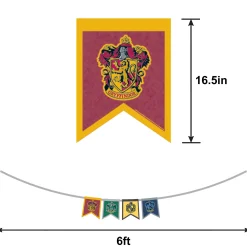Party City Hogwarts Felt Pennant Banner, 6Ft - Harry Potter| Decorations