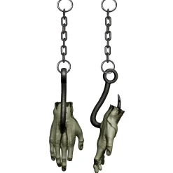 Party City Hooked Bloody Zombie Hand Plastic Hanging Decoration, 12.5In| Get Axed