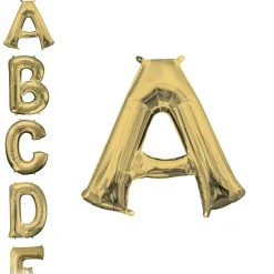 Party City 13In Air-Filled White Gold Letter Balloon (A)| Balloons