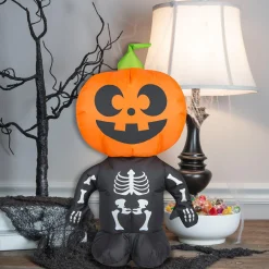 Party City Inflatable Halloween Pumpkin Boy Decoration, 19.6In| Spooky Friends