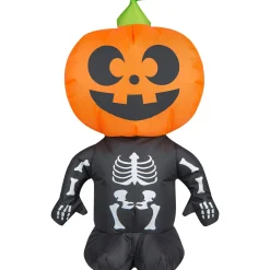 Party City Inflatable Halloween Pumpkin Boy Decoration, 19.6In| Spooky Friends