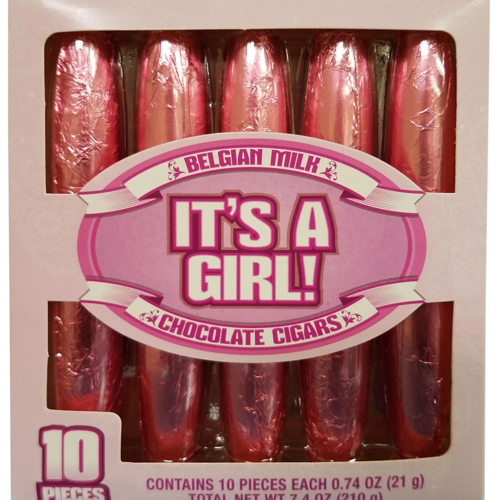 Sale It's A Girl Belgian Milk Chocolate Cigars 10Ct Chocolate Candy
