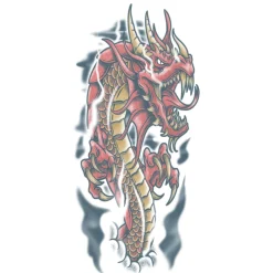 Clearance Japanese-Style Red Dragon Temporary Tattoo Sleeve, 3Pc Makeup