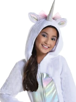 Party City Kids' Iridescent Unicorn One Piece Zipster Costume|Girl Animal & Bug