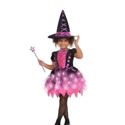 Party City Kids' Light-Up Sparkle Witch Deluxe Costume|Girl Witch