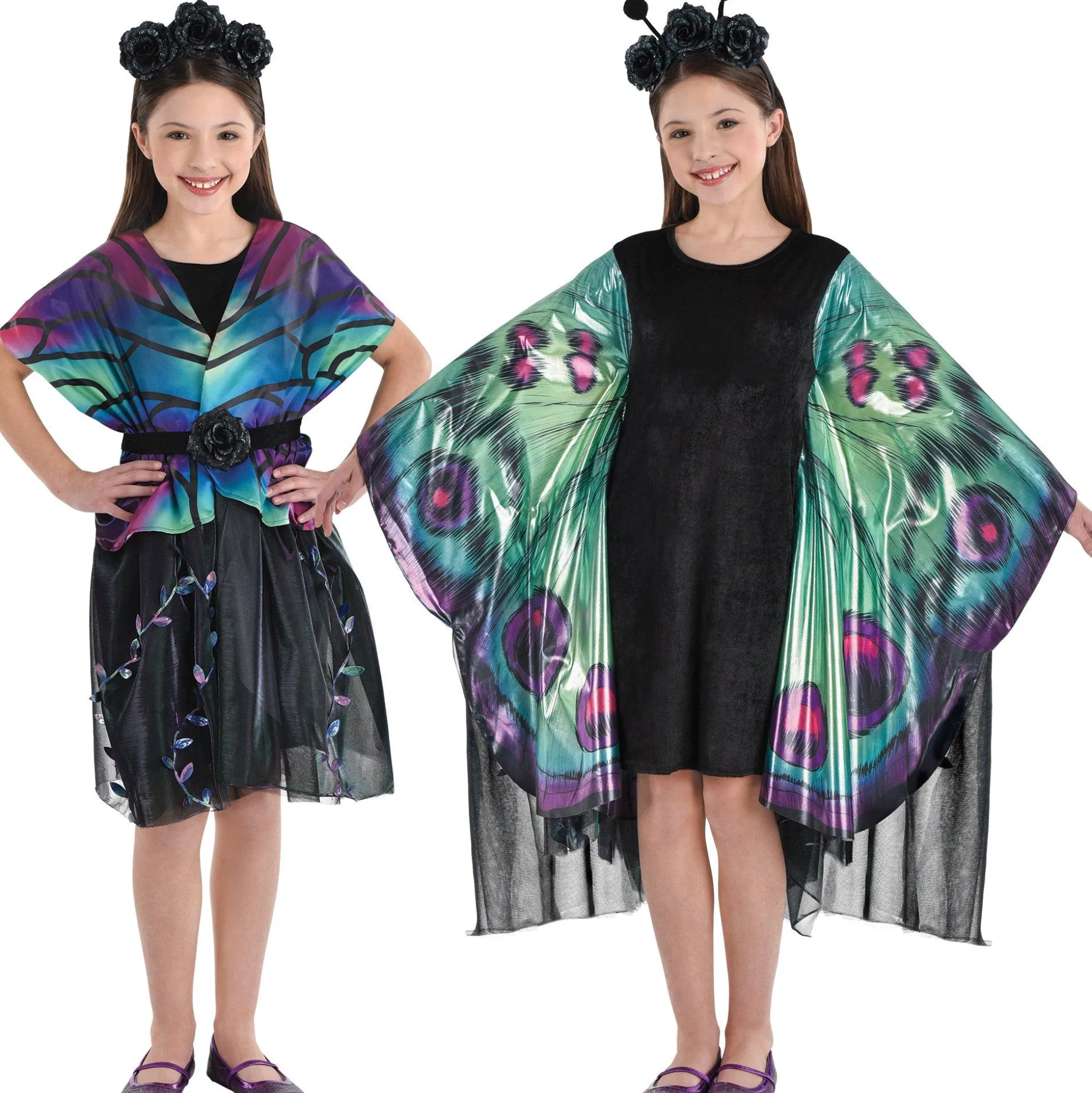 Party City Kids' Midnight Butterfly Transforming Costume|Girl Animal & Bug