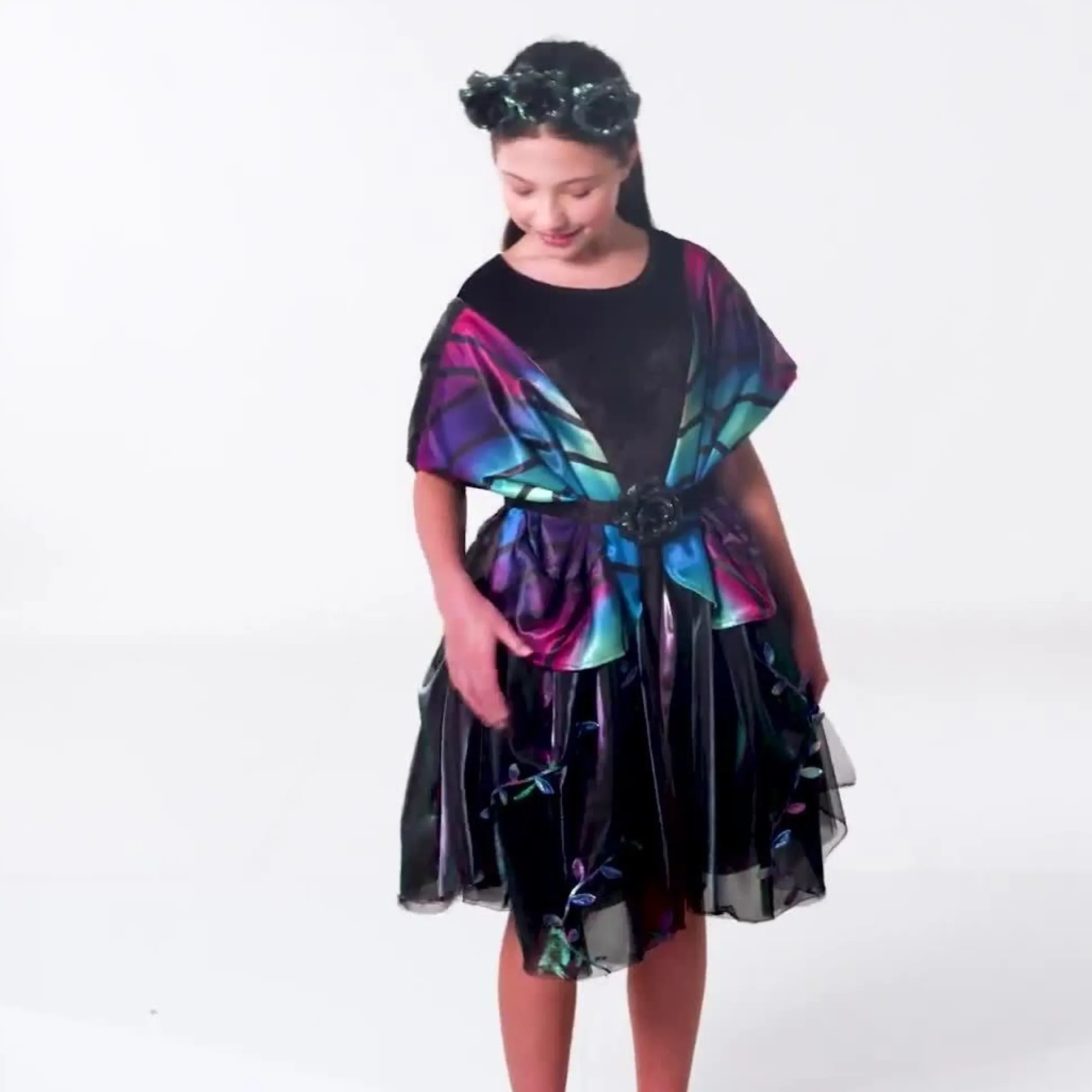 Party City Kids' Midnight Butterfly Transforming Costume|Girl Animal & Bug