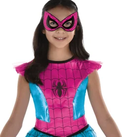 Party City Kids' Pink & Blue Spider-Girl Costume - Marvel|Girl Superhero
