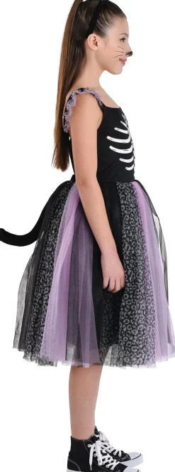 Party City Kids' Skeleton Cat Transforming Costume|Girl Animal & Bug