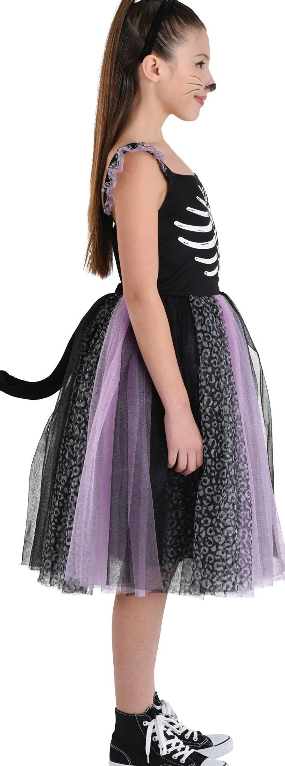 Party City Kids' Skeleton Cat Transforming Costume|Girl Scary