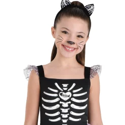 Party City Kids' Skeleton Cat Transforming Costume|Girl Scary