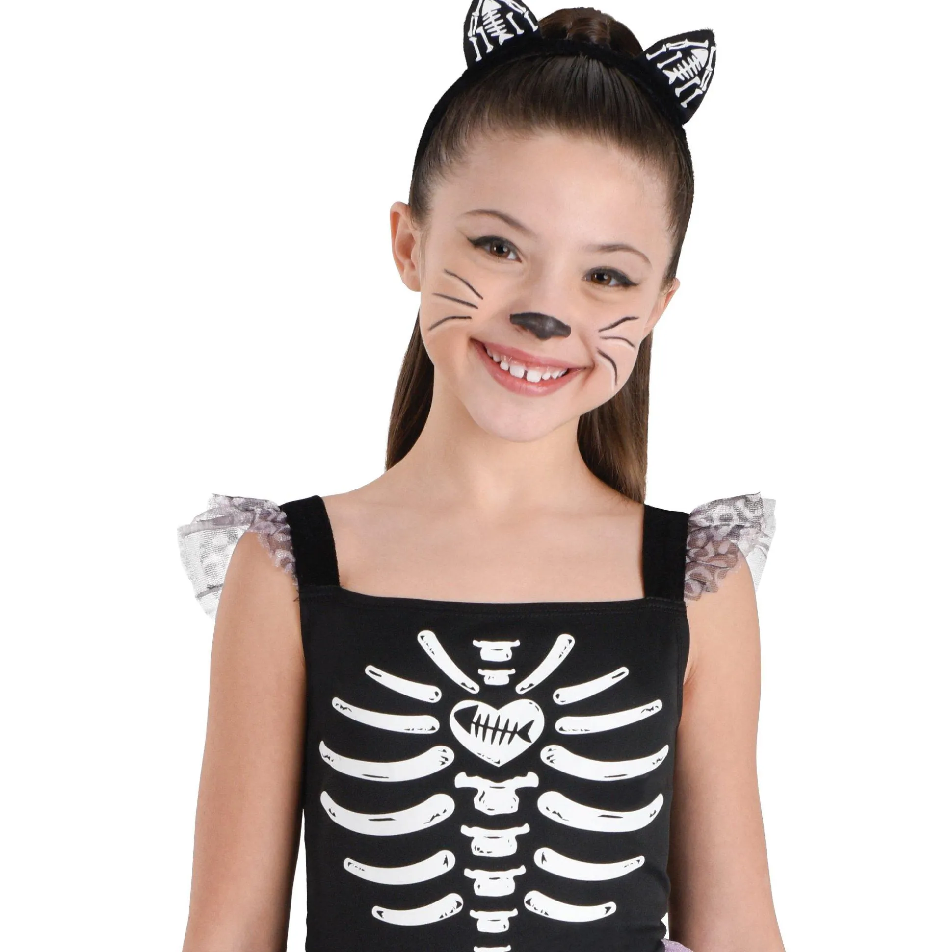 Party City Kids' Skeleton Cat Transforming Costume|Girl Scary