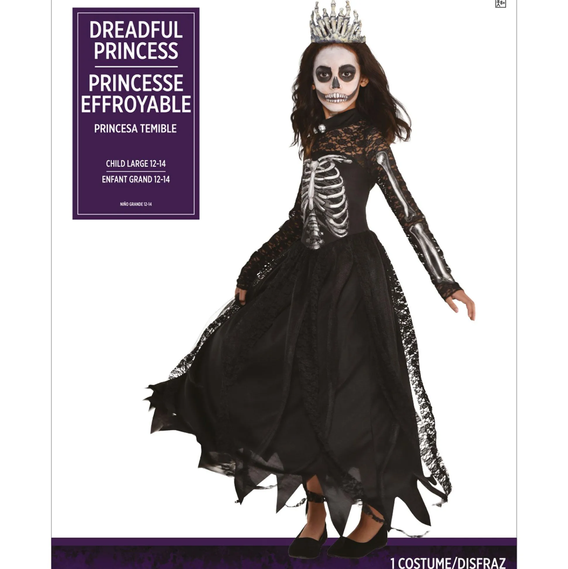 Party City Kids' Undead Princess Costume|Girl Scary