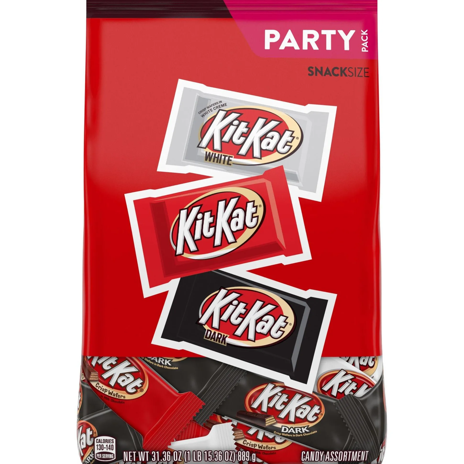 Clearance ® Snack Size Assortment, Party Pack, 31.36Oz - Dark Chocolate, Milk Chocolate, & White Creme Bulk Candy
