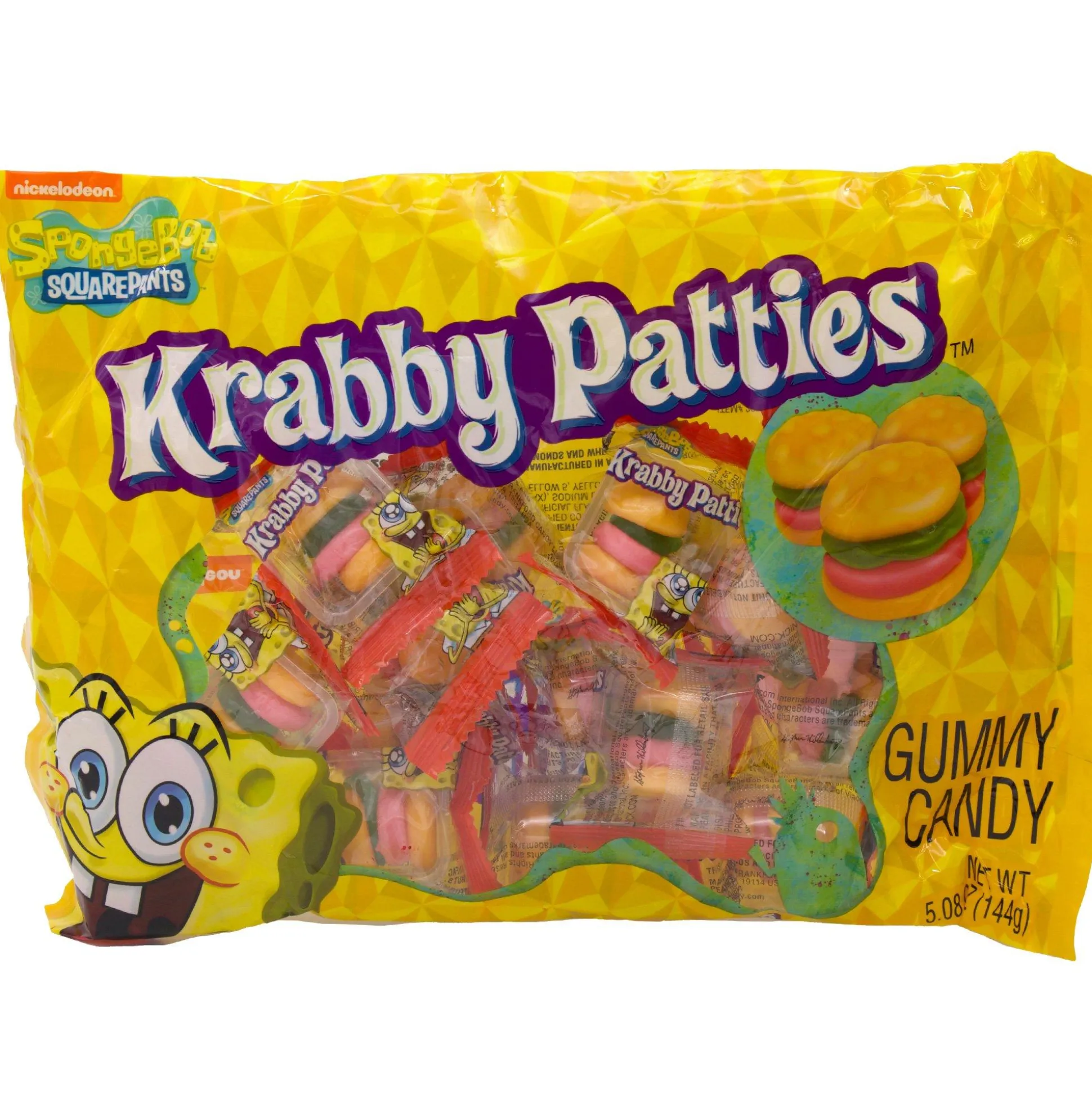 New Krabby Patty Gummy Candy Bag, 5.08Oz - Spongebob Squarepants Bulk Candy