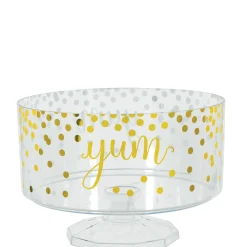 Online Large Metallic Gold Polka Dots Plastic Trifle Container Candy Buffet By Color